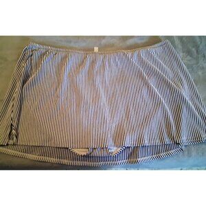 Swim By Cacique Skirt Womens 32 Lined Swimming Beach Short Blue White Stripe